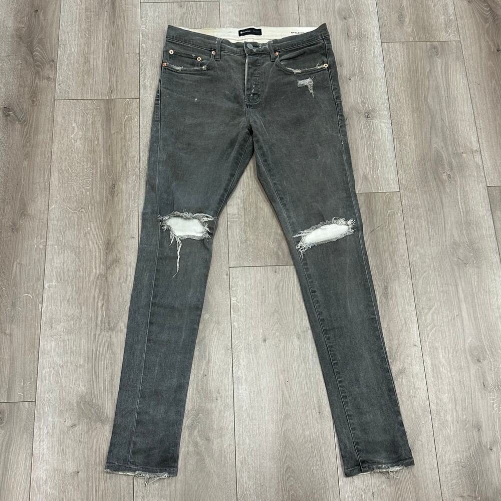 Purple Brand men's skinny fit gray distressed jeans pants size 30x30 B31